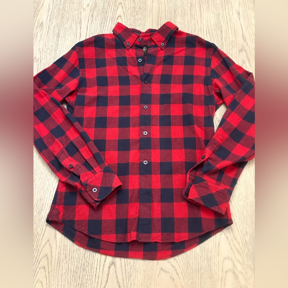 Bognor Fire + Ice Men’s Red & Black Button Down Size S